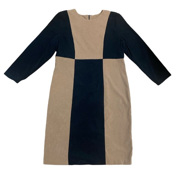 Vintage Bantry Bay faux suede dress 3/4 sleeve colour block - Picture 1 of 5